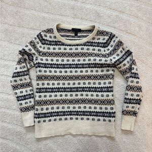 J.CREW Fair Isle Lambs' Wool Sweater Extra Small Multicolor